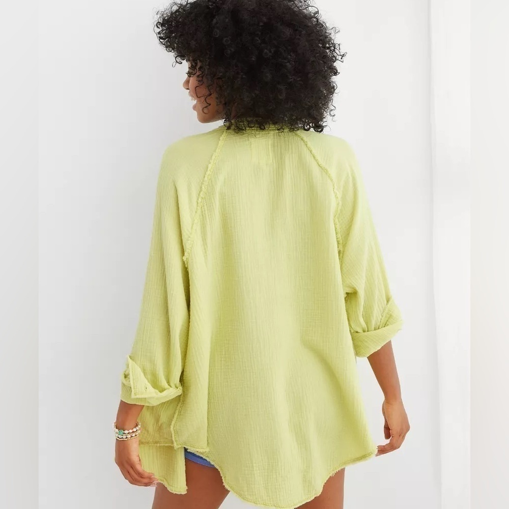 Aerie Pool to Party Swim Cover Up in Mint Colorway Women’s Oversized Top - Picture 3 of 5
